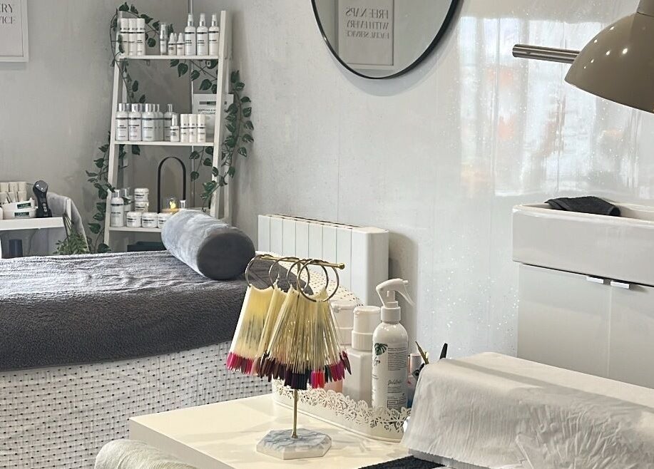 Luxury treatment room at Beauty and Skincare by Orla, Dunmurry, Northern Ireland, GB, with spa products and modern decor.