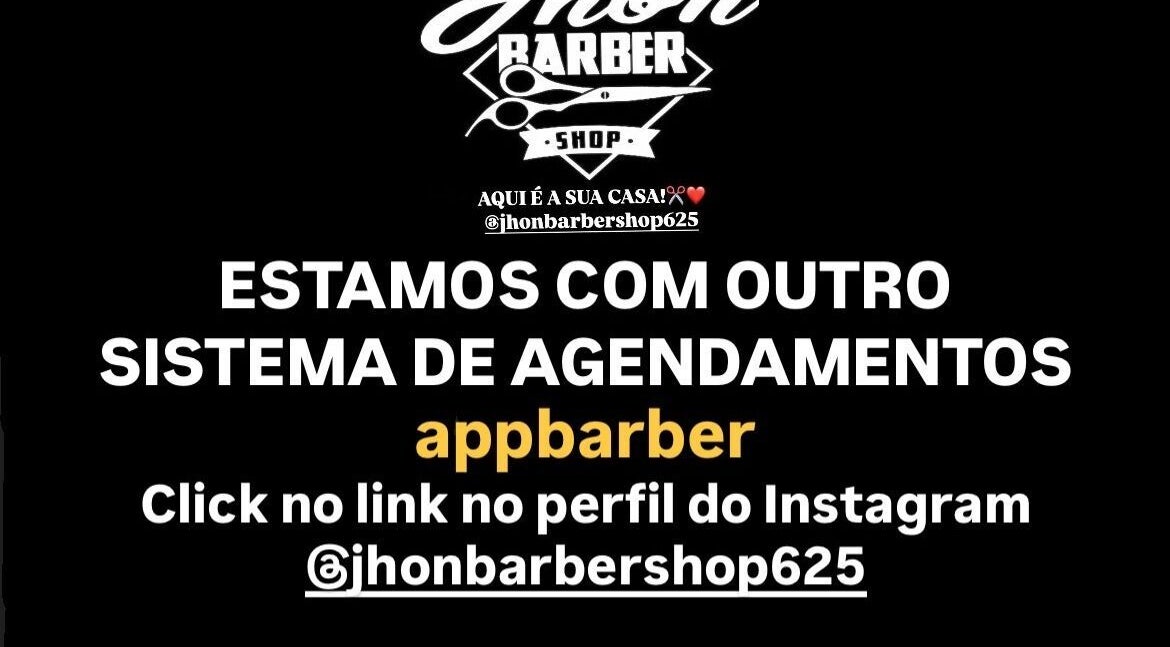 Informativo de agendamento na Jhon Barber Shop 2 em Araguaína, Tocantins, BR, usando appbarber.