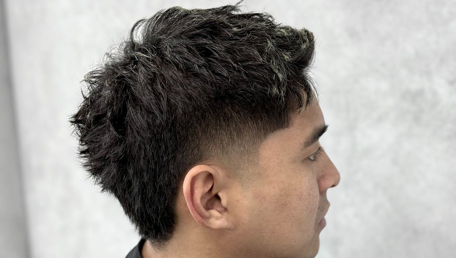 Close-up of a sharp fade haircut at Rex's Barbershop, Auckland, Auckland, NZ