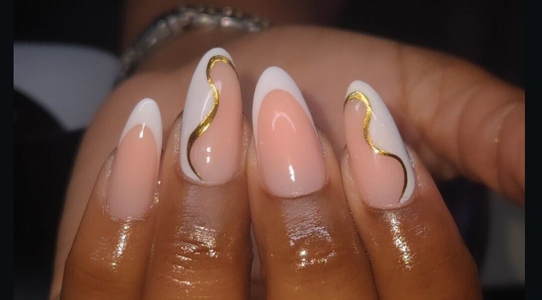 Elegant nail art with gold accents at The NailScape by Ria TNS, Bridgetown, Saint Michael, BB.