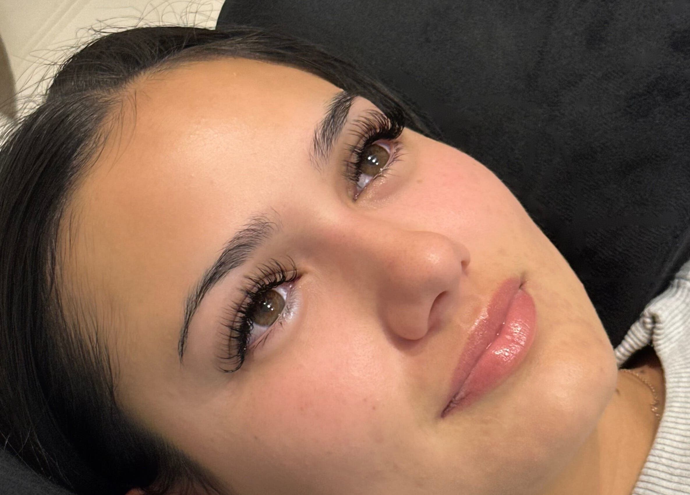 Close-up of eyelash extensions at Beauty By Aja - Marie in Whangārei, Northland, NZ. Realistic lash style.