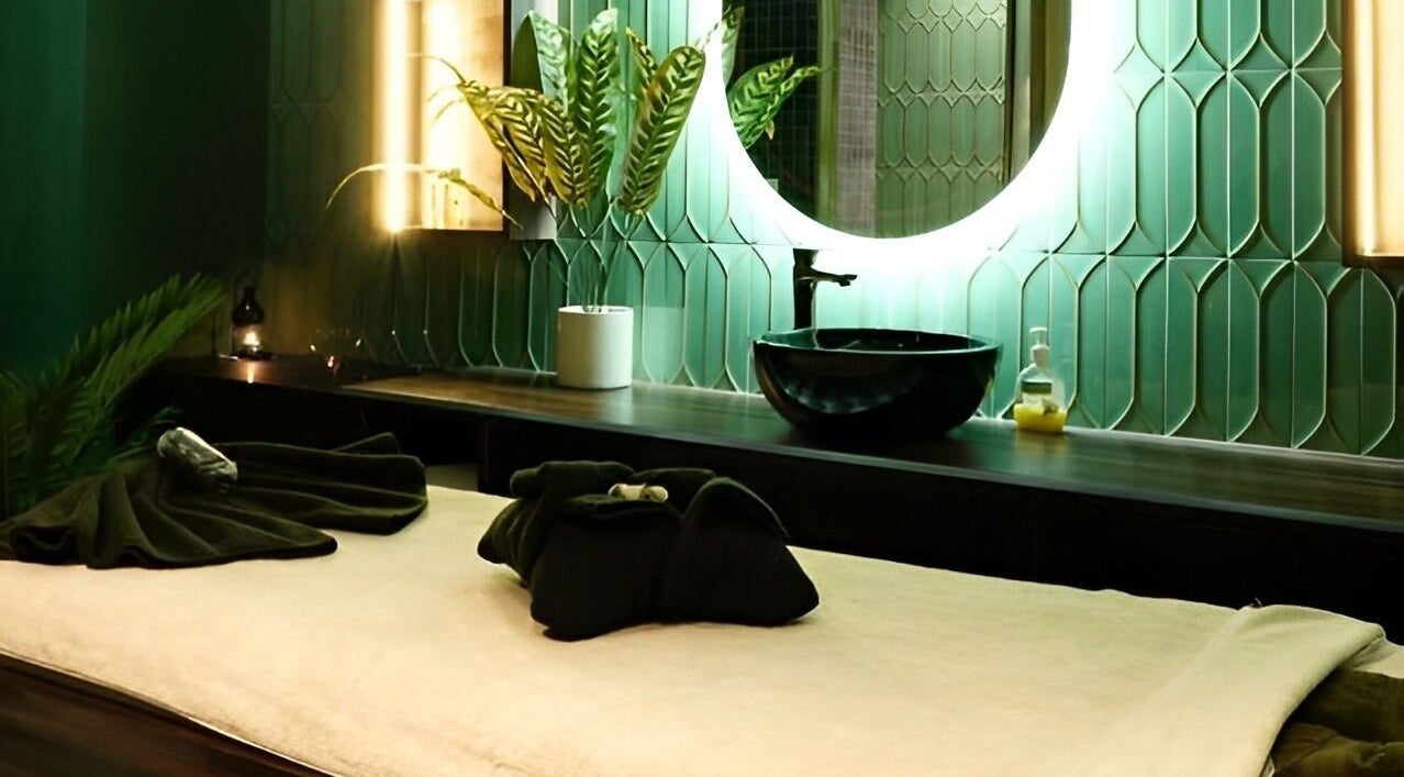 Luxurious massage table at Thalasso Spa (Vasant Vihar), New Delhi, Delhi, IN, offering a tranquil retreat.