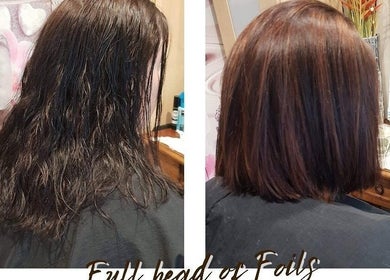 Hair transformation at Beachbums Tanning & Hair Bribie in Bongaree, Queensland, AU showing sleek new style.