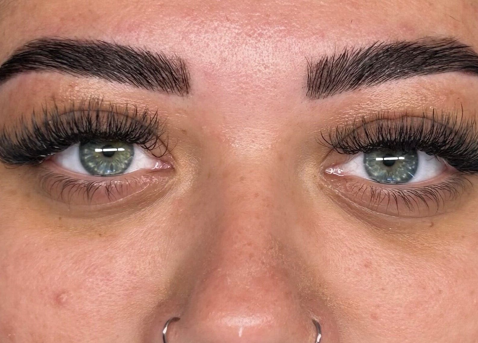 Close-up of flawless lash extensions by Lashed by Linz, Basingstoke, England, GB showing exquisite detail.