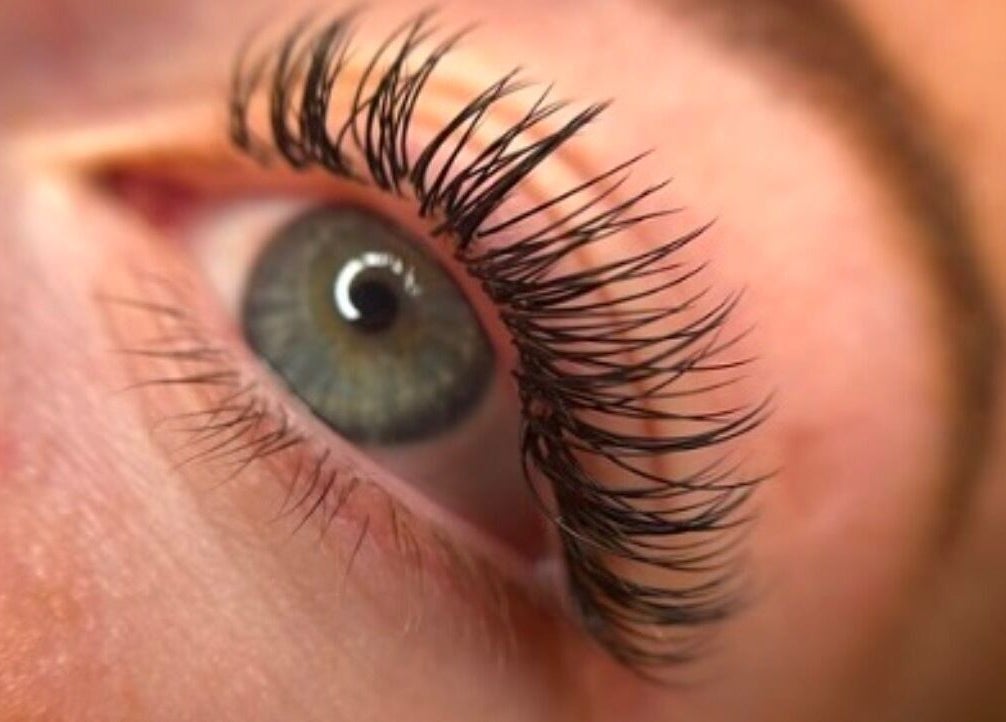 Close-up of elegant lashes at Lashed by Linz, Basingstoke, England, GB.