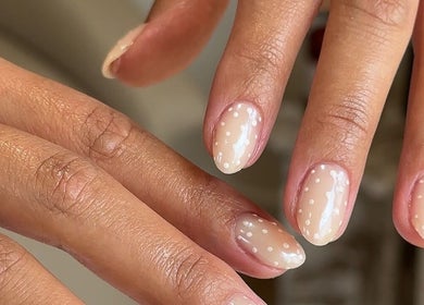Polka dot nail art by studio by abigail, Coatbridge, Scotland, GB, showcasing creativity and precision.