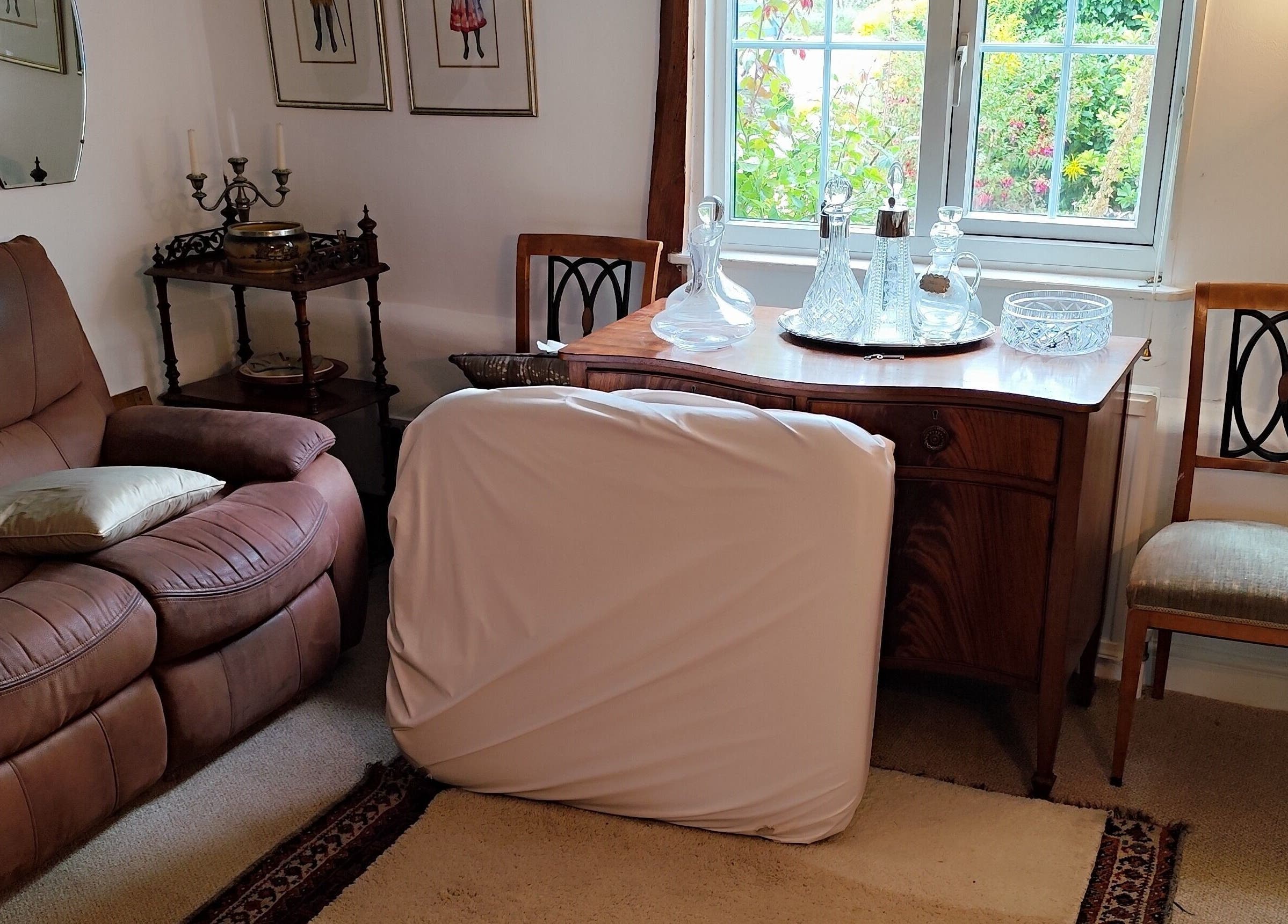 Relaxing massage setup in MP's Mobile Massages with a serene view in Ipswich, GB.