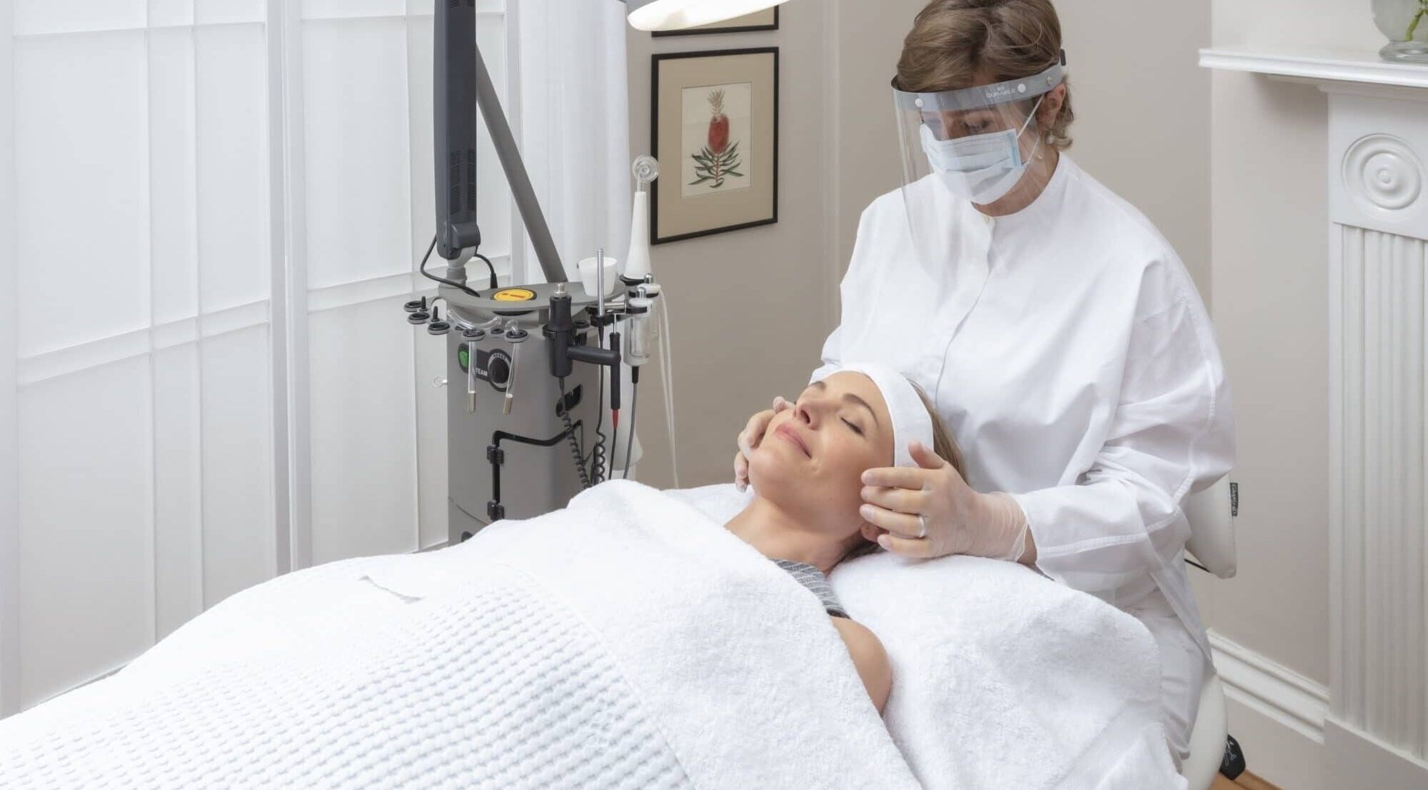 A relaxing facial treatment at Thirns, Bath, England, GB, showcasing expert skincare in a serene environment.