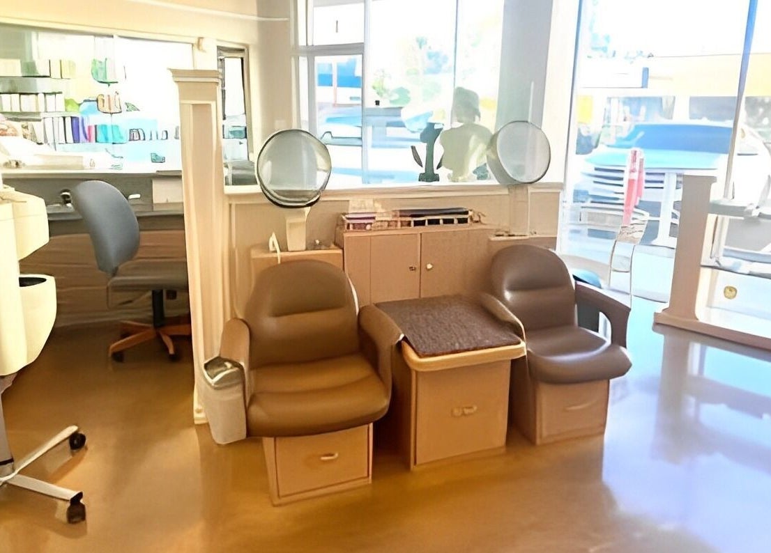 Cozy seating area at Classy Hair Salon in Gardena, California, US, with modern amenities and ample lighting.
