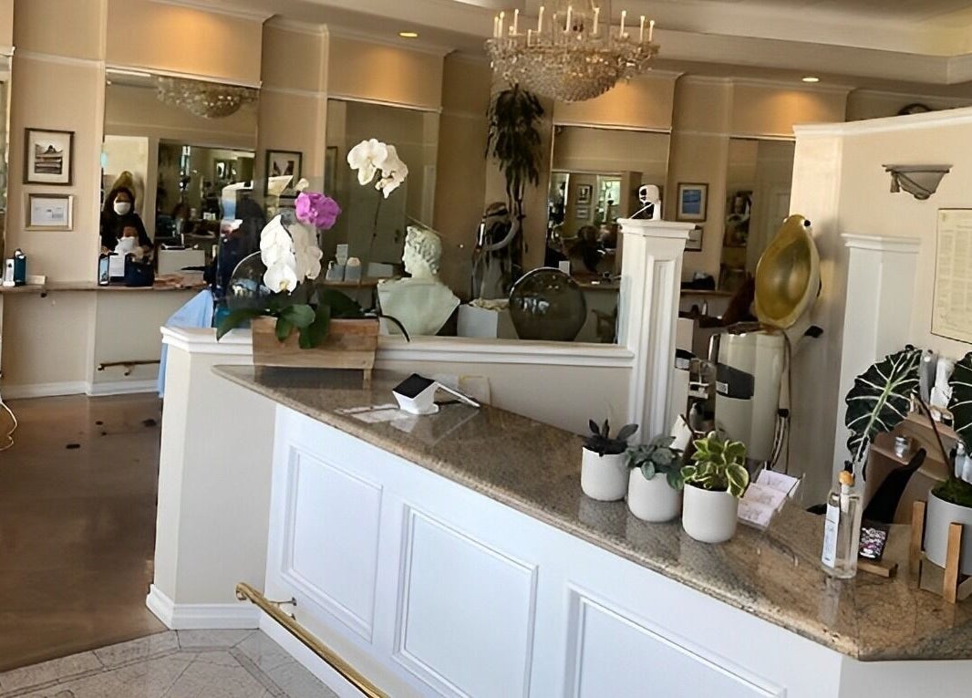 Elegant interior of Classy Hair Salon in Gardena, California, US with stylish furnishings and decor.