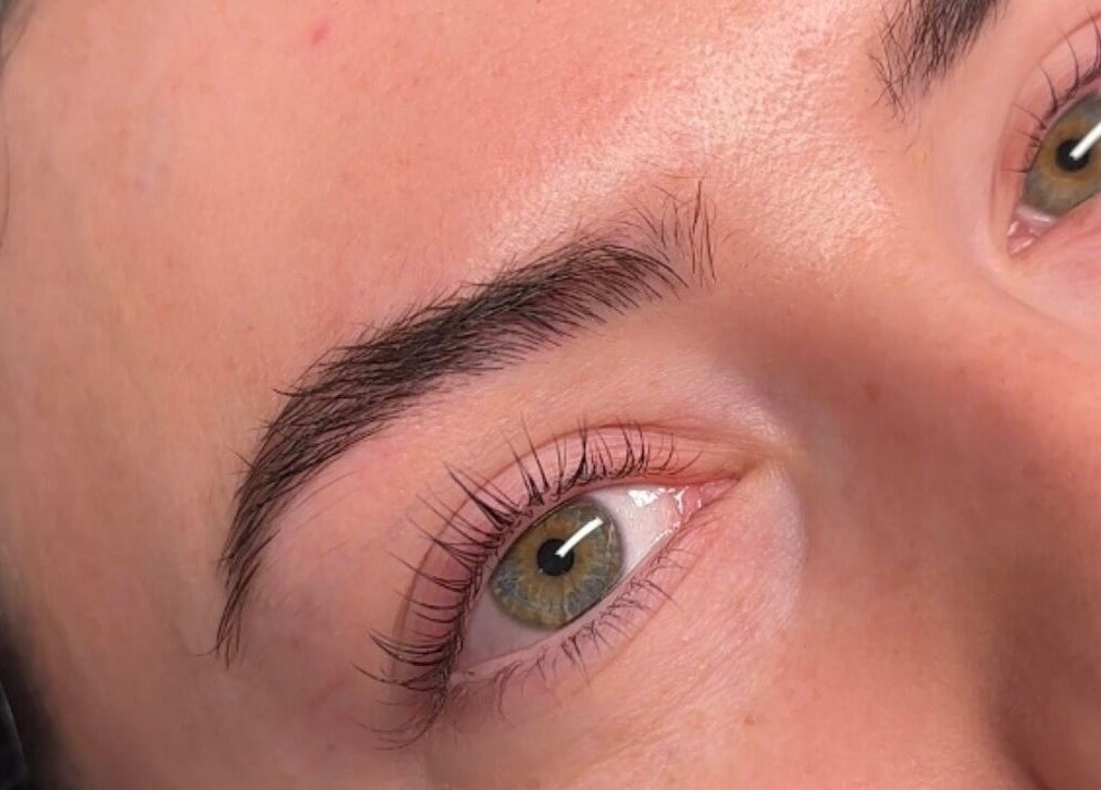 Close-up of well-groomed eyebrows at Self Care by Katherine, Pleasant Grove, Utah, US.
