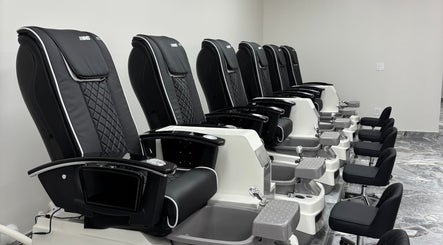 Luxurious pedicure chairs at Vogue Lashes & Spa - Great Bridge, Chesapeake, Virginia, US.