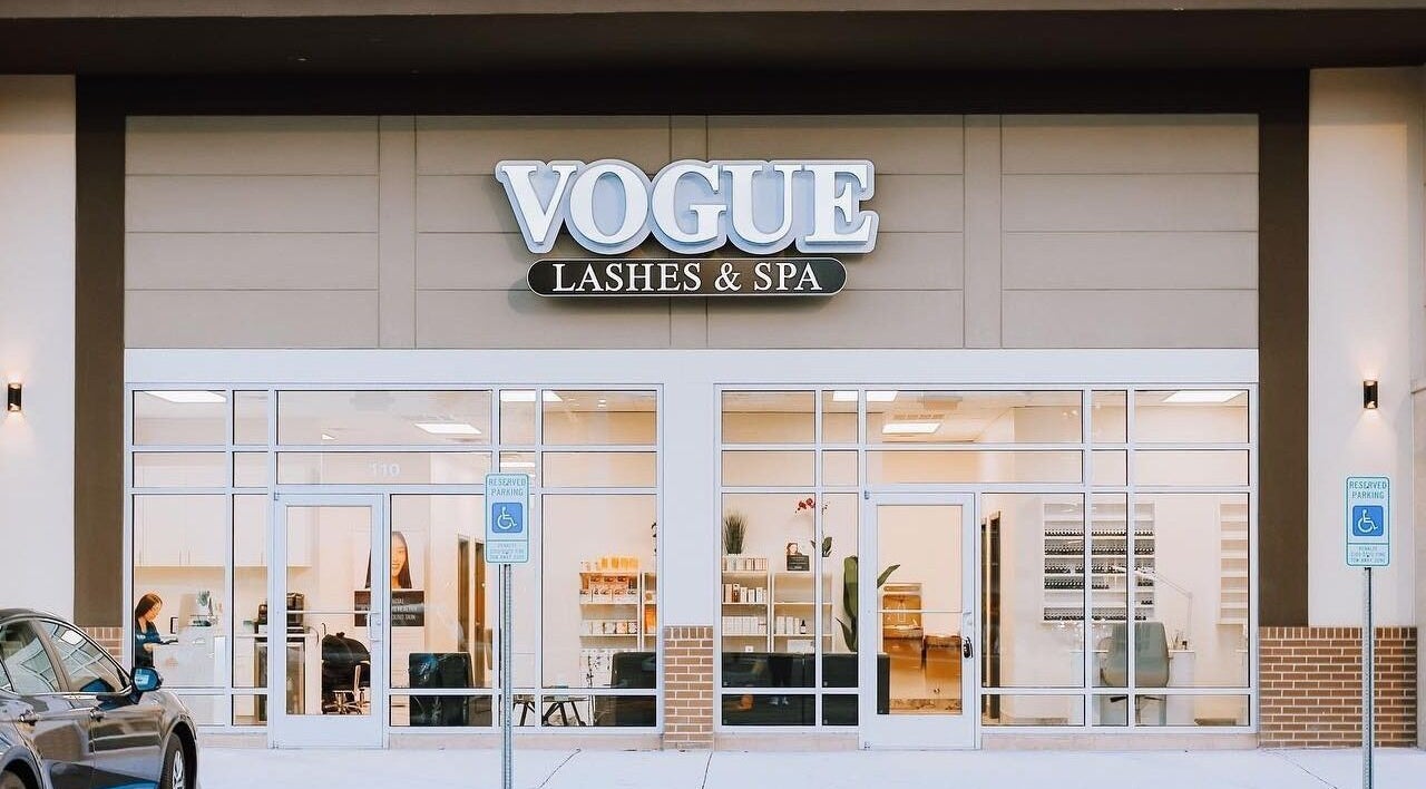 Front view of Vogue Lashes & Spa - Greenbrier, located in Chesapeake, Virginia, US, showcasing a modern exterior.