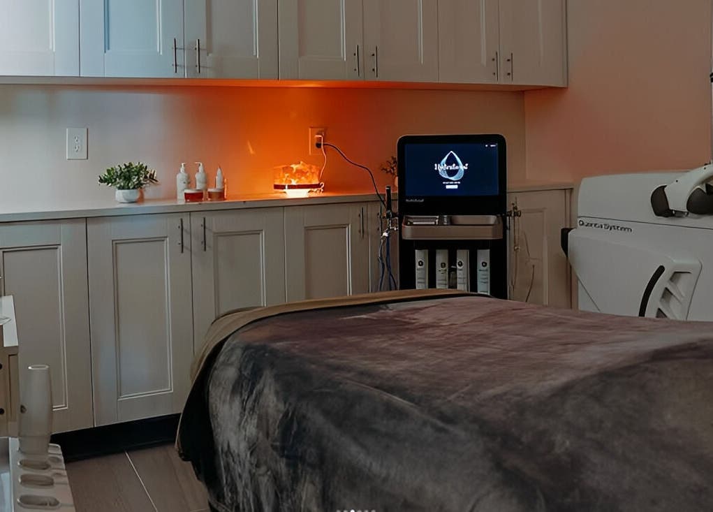 Elegant spa room at Vogue Lashes & Spa - Great Bridge, Chesapeake, Virginia, US, with modern treatment equipment.