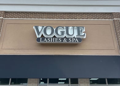 Vogue Lashes & Spa - Great Bridge storefront in Chesapeake, Virginia, US with stylish signage.