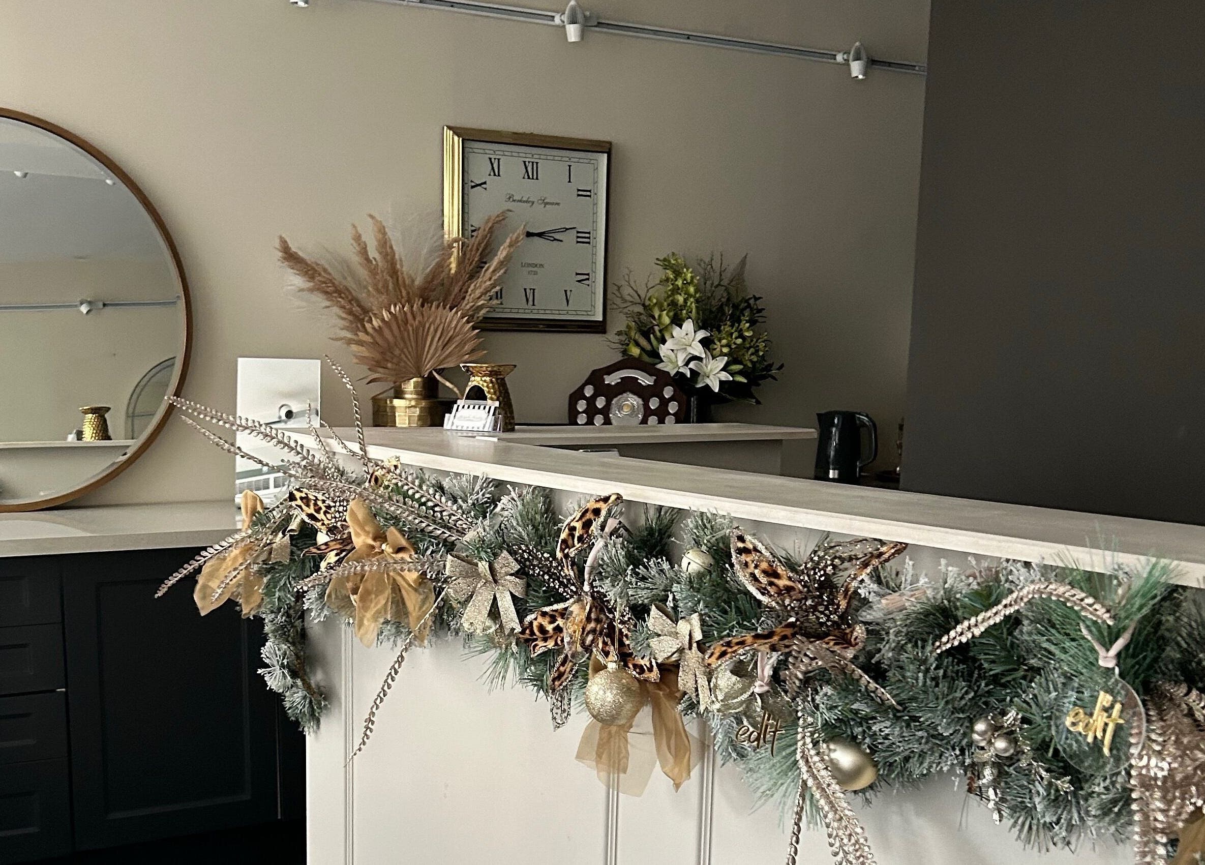 Elegant decor at reception in Daisy at Lash Queen - Edit Clinic, Bury St Edmunds, England, GB.