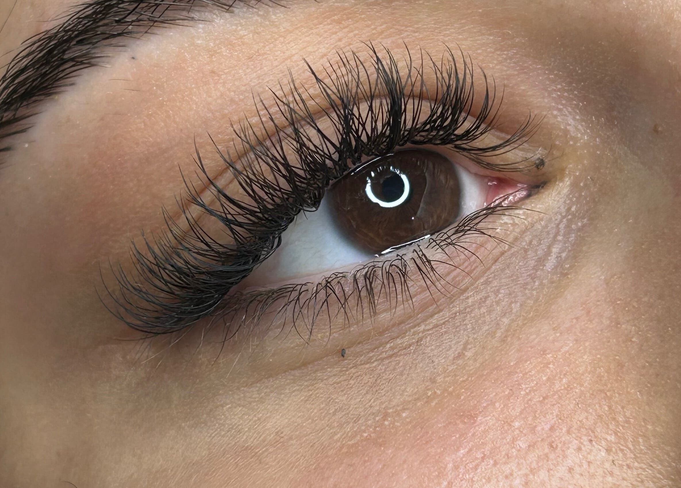 Close-up of expertly styled eyelashes at Daisy at Lash Queen - Edit Clinic, Bury St Edmunds, England, GB.