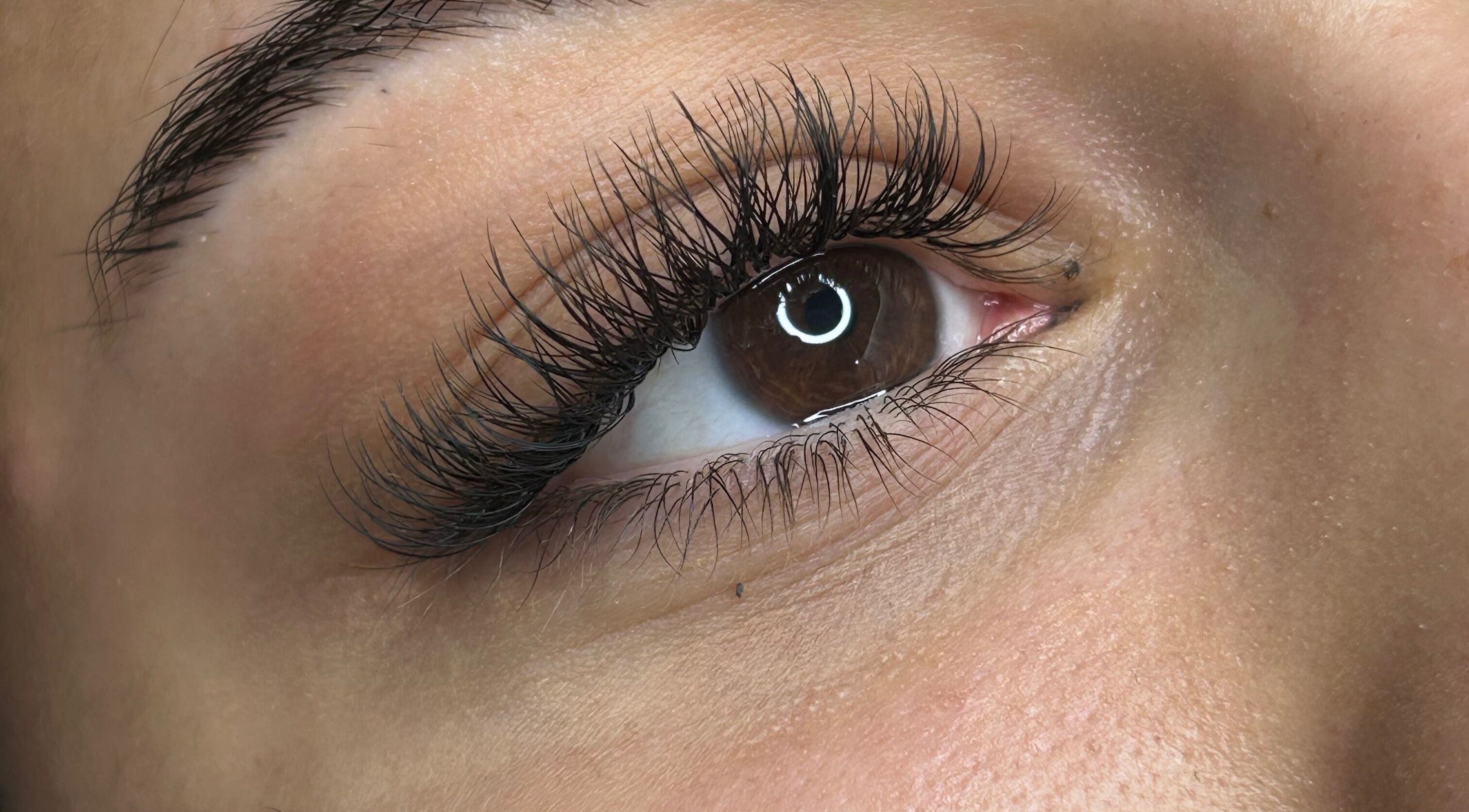 Close-up of expertly styled eyelashes at Daisy at Lash Queen - Edit Clinic, Bury St Edmunds, England, GB.
