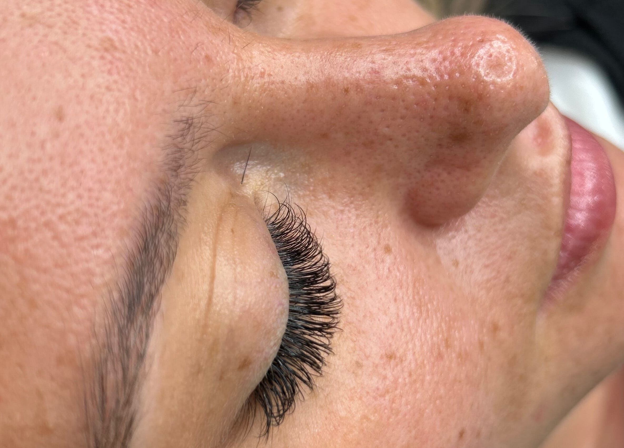 Close-up of dramatic lashes at Daisy at Lash Queen - Edit Clinic, Bury St Edmunds, England, GB.