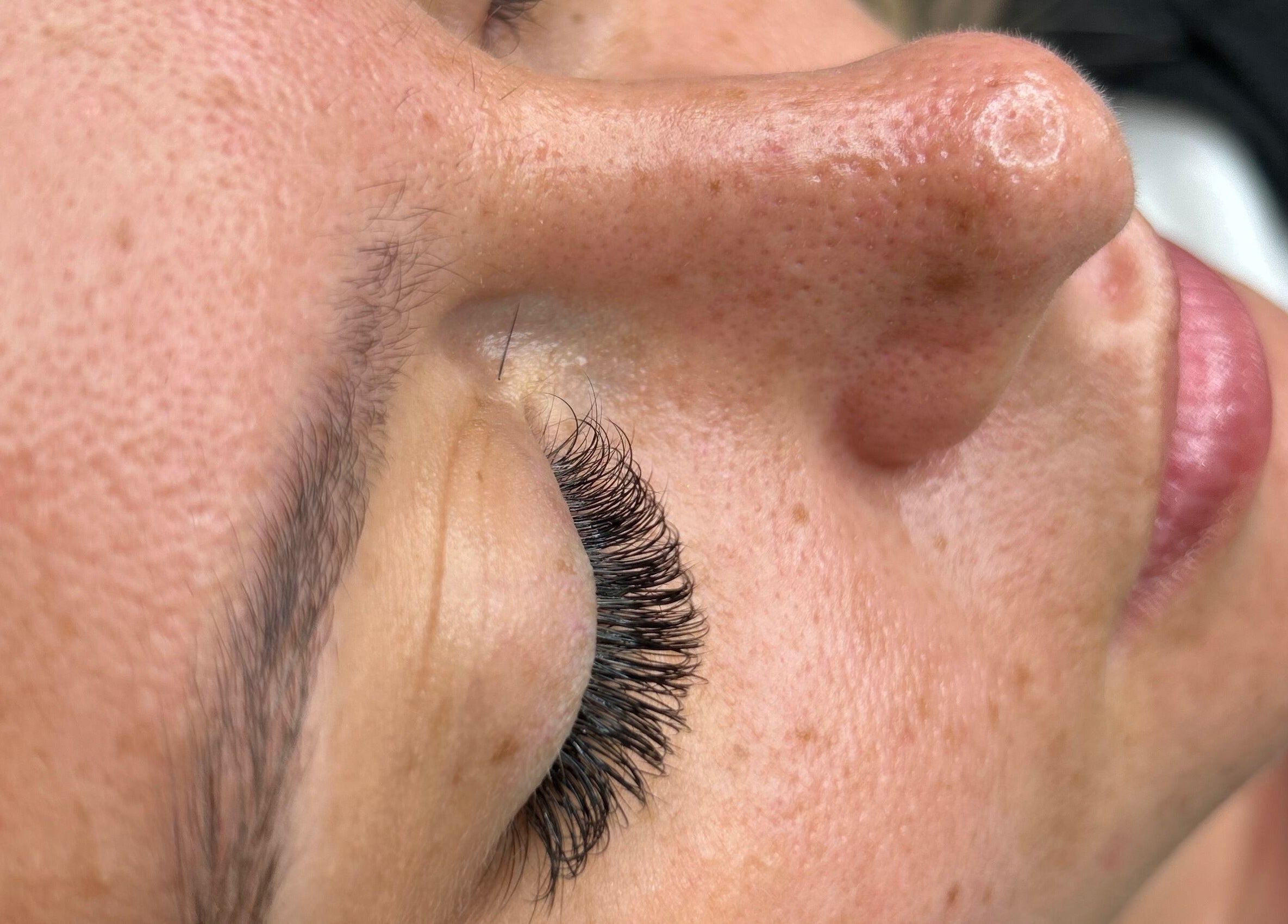Close-up of dramatic lashes at Daisy at Lash Queen - Edit Clinic, Bury St Edmunds, England, GB.
