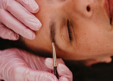 Expert brow shaping at Get Up and Glow Beauty Studio in Chehalis, Washington, US with professional care.