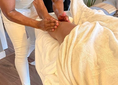 A relaxing leg massage at The Body Massage Guru in Manchester, England, GB.