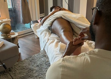 Relaxing foot massage at The Body Massage Guru, Manchester, England, GB, offering ultimate relaxation.