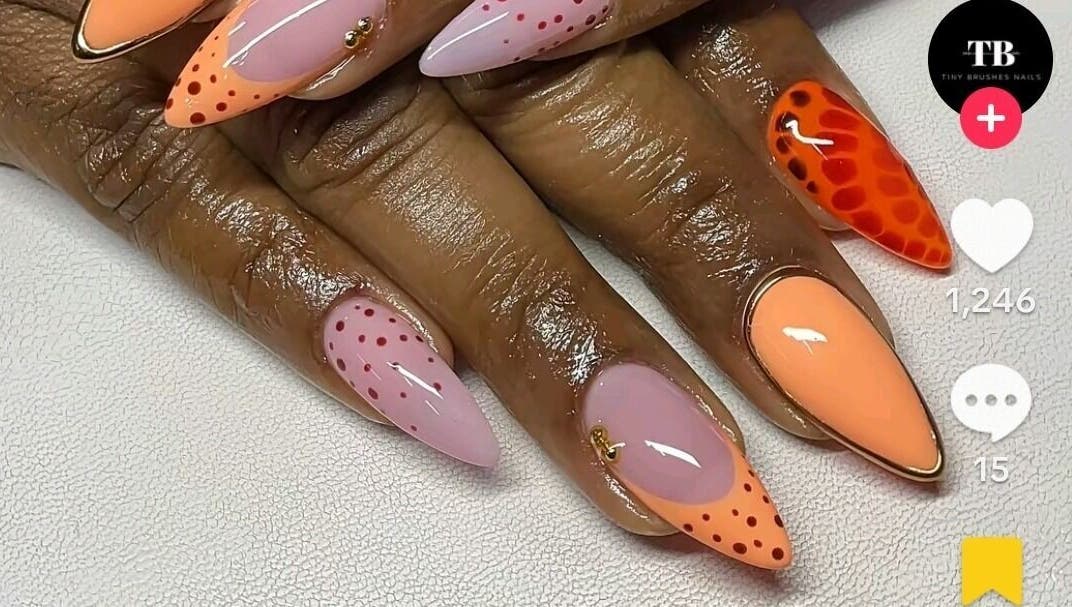 Colorful nail art designs at Top Adi Line Nails, Old Harbour, St. Catherine Parish, JM showcasing expert craftsmanship.