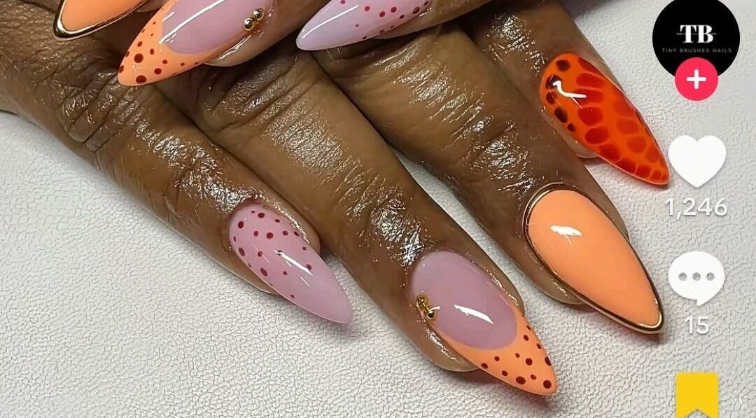 Colorful nail art designs at Top Adi Line Nails, Old Harbour, St. Catherine Parish, JM showcasing expert craftsmanship.