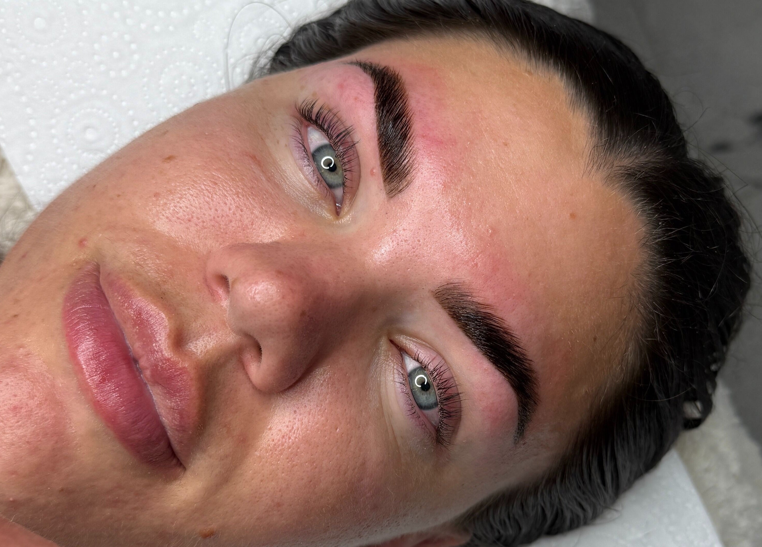 Close-up of beautifully shaped eyebrows at Lmv Studio, Mermaid Waters, Queensland, AU.