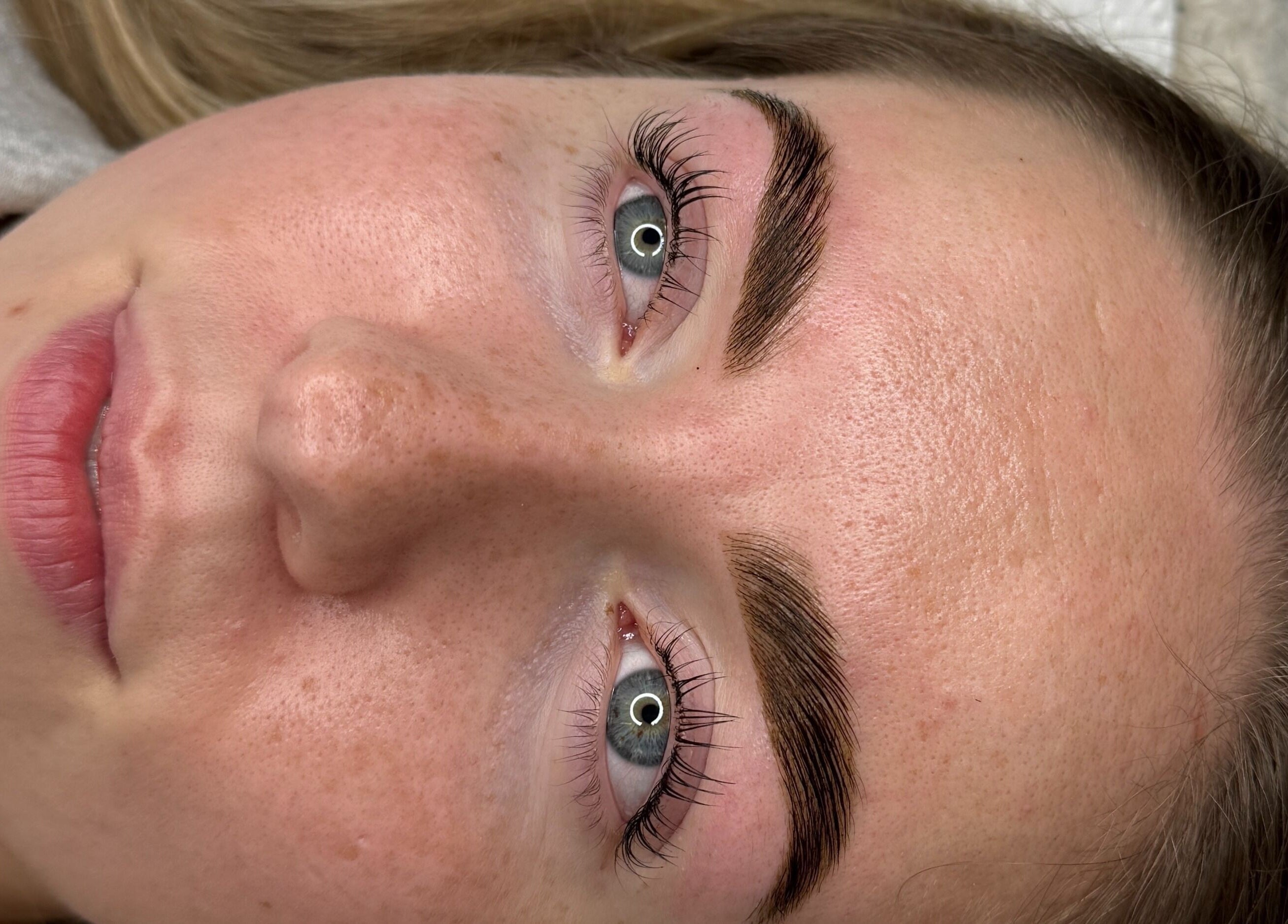 Close-up of a client's groomed brows from Lmv Studio in Mermaid Waters, Queensland, AU.
