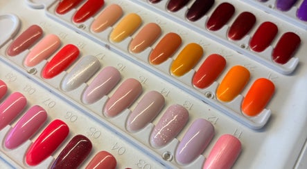 Colorful nail polish samples at Inspire Nails, Studley, England, GB offer vibrant choices for unique manicures.
