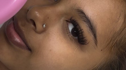 Close-up of elegant lashes at Deebeautystop, London, England, GB highlighting beauty services.