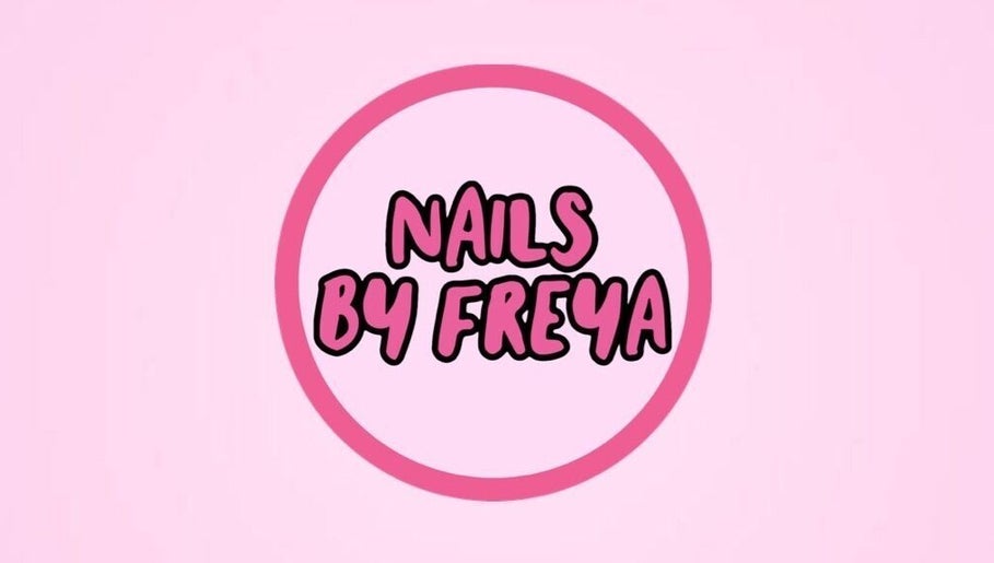 Nails by Freya logo on pink background in Prestatyn, Wales, GB.