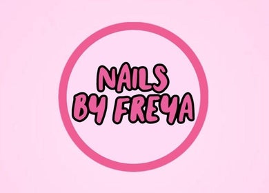 Nails by Freya logo on pink background in Prestatyn, Wales, GB.