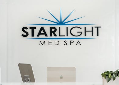 Reception area at Starlight Med Spa Toronto, featuring contemporary design in Toronto, Ontario, CA.