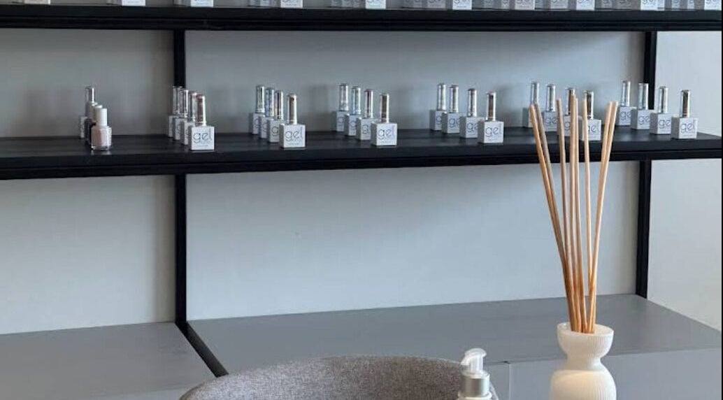 Shelves with nail products at Nomarz Beauty Lounge, Al Khobar, Eastern Province, SA.