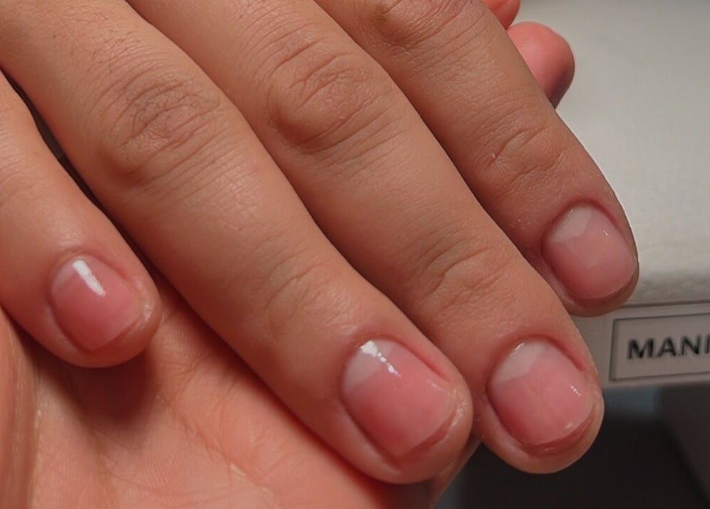 Close-up of manicured nails at Danii Nails, Bowden, South Australia, AU showcasing natural nail care.