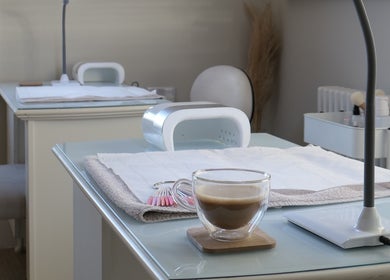 Relaxing nail care setup at Pure Beauty & Skincare Roos, Roos, England, GB highlighting a tranquil ambiance.