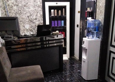 Reception desk at Rajeh & Susan Salon, Beauty Fountain with modern decor, Chouaifet El Qoubbeh, Mount Lebanon Governorate, LB.