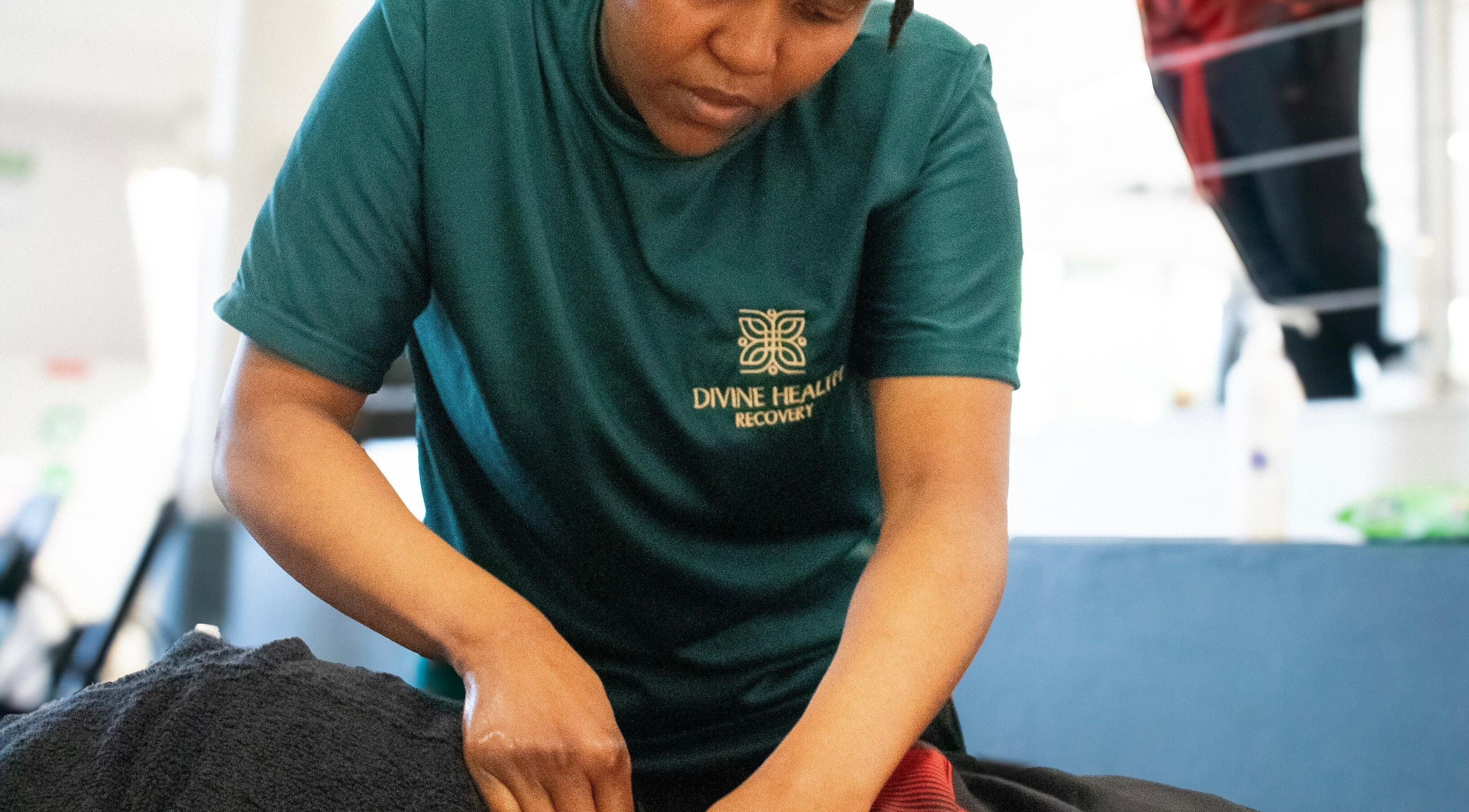 Massage session at Divine Health Recovery Virgin Active 14th Avenue Roodepoort, Roodepoort, Gauteng, ZA.