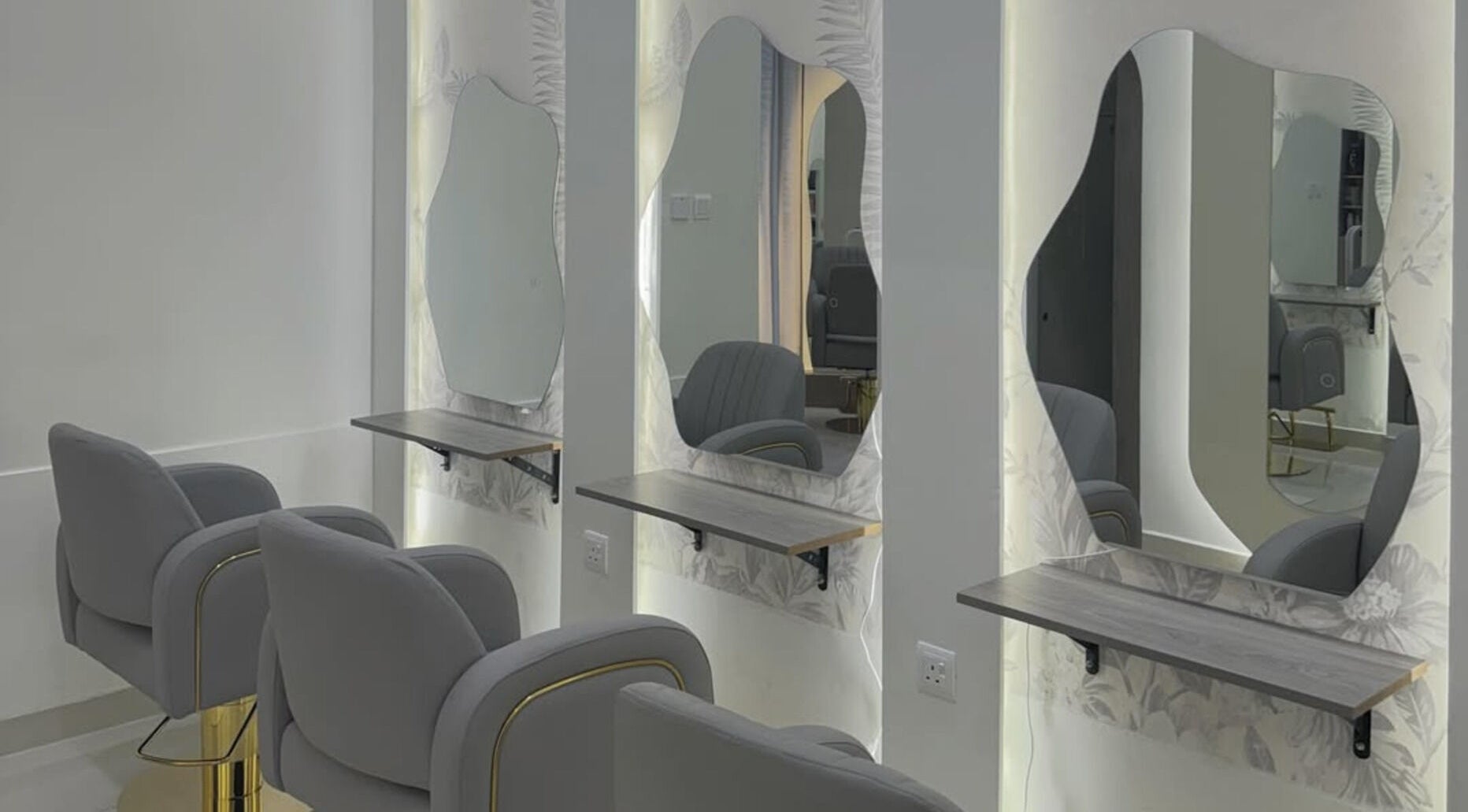 Chic styling stations at Sphere Beauty Salon, Sharjah, Sharjah, AE, showcasing modern elegance and comfort.