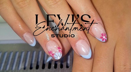 Elegant floral nail art at Levi's Enchantment Studio in Torquay, England, GB. Perfect blend of style and care.
