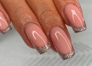 Elegant glitter-tipped nails at Georgialees Beauty, Solihull, England, GB.