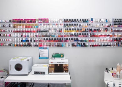 Nail polish collection at The Lotus Chair, LLC in Boca Raton, Florida, US offers vibrant color choices.