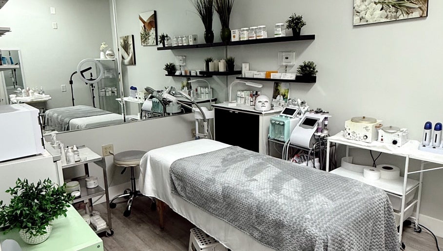 Serene treatment room at The Lotus Chair, Boca Raton, Florida, US, featuring modern wellness equipment.