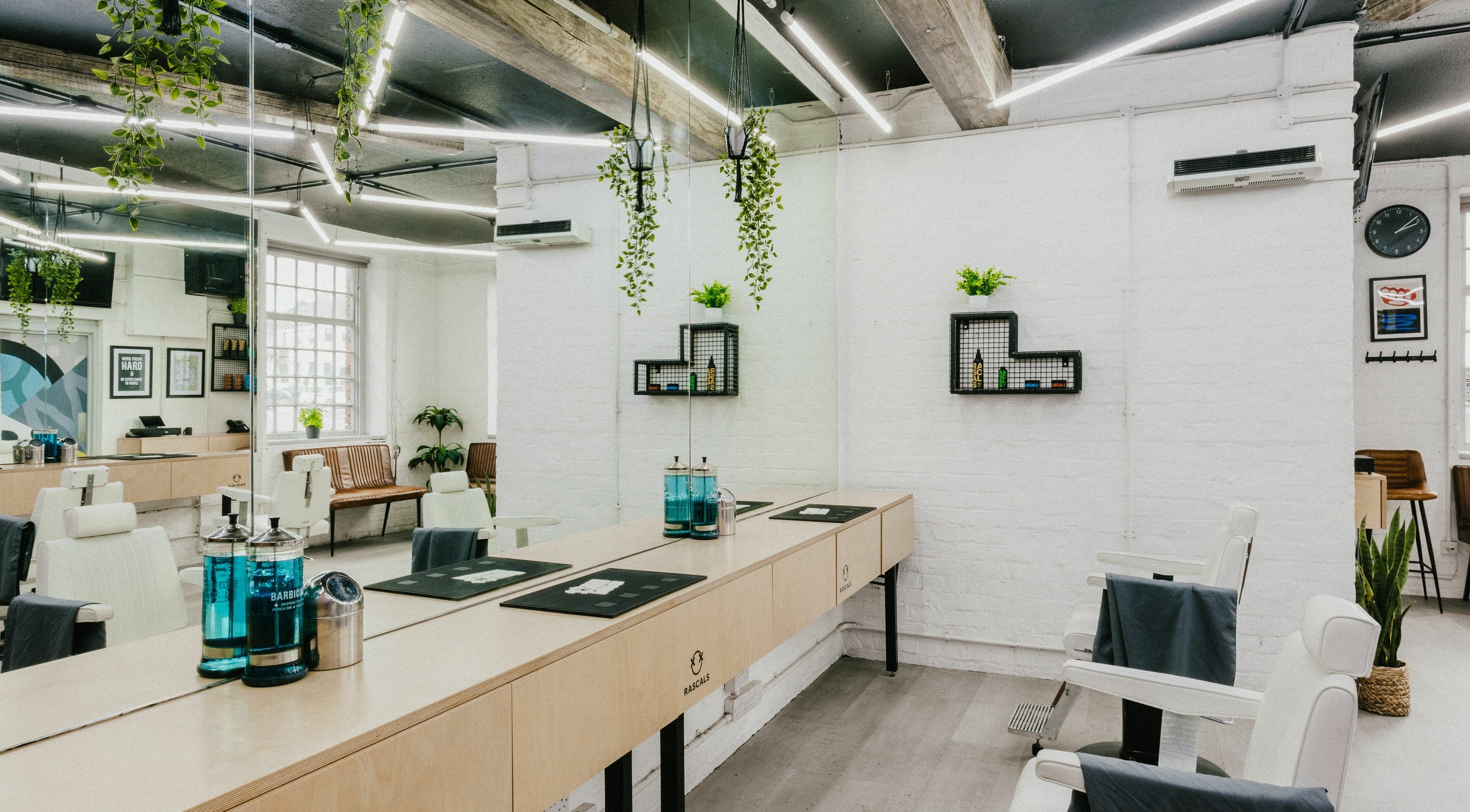 Bright, spacious interior of Rascals - Hoults Yard, Newcastle upon Tyne, England, GB highlighting elegant salon design.