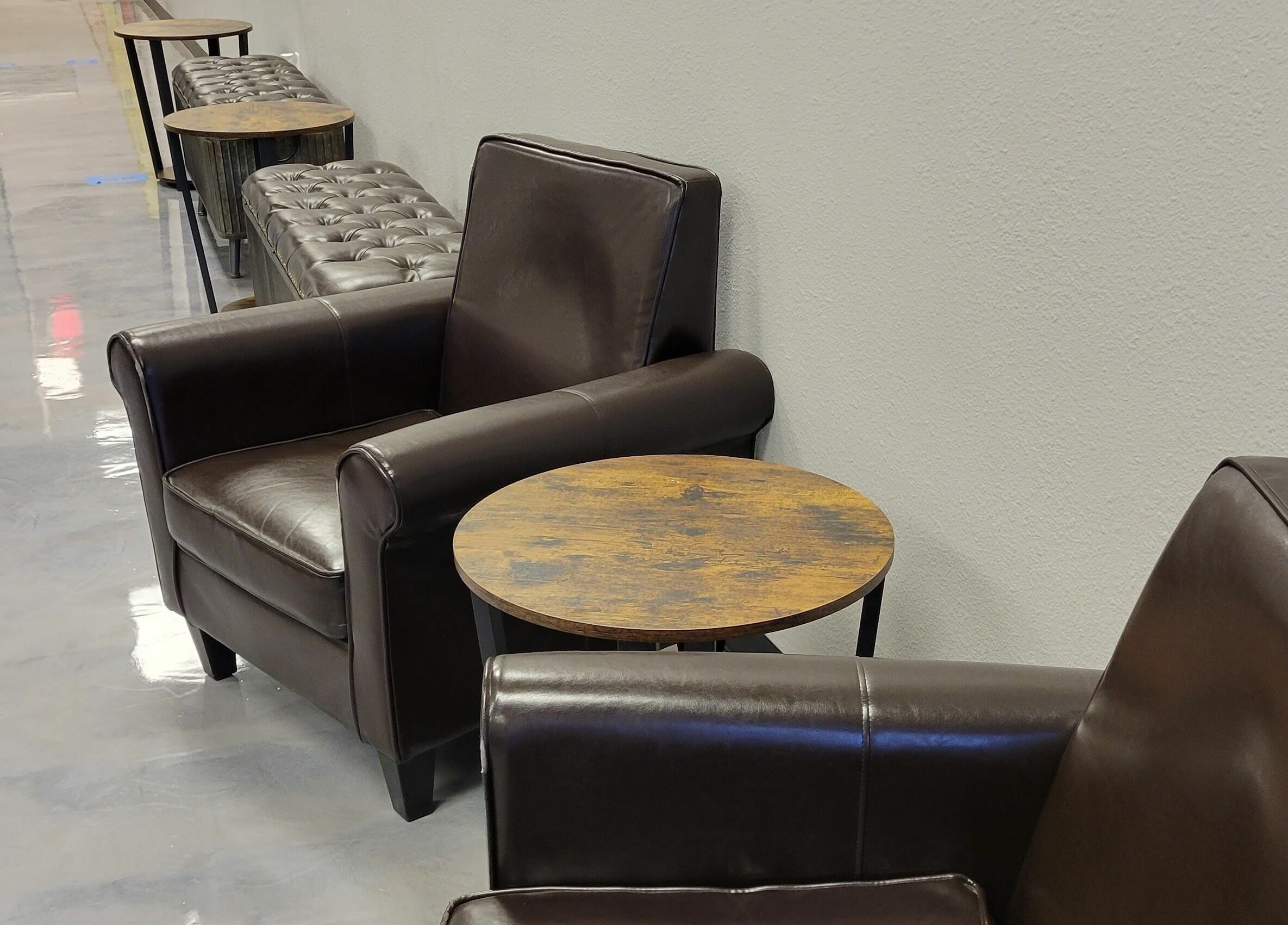 Comfortable leather chairs at Executive Men's Grooming Mesa, Mesa, Arizona, US.