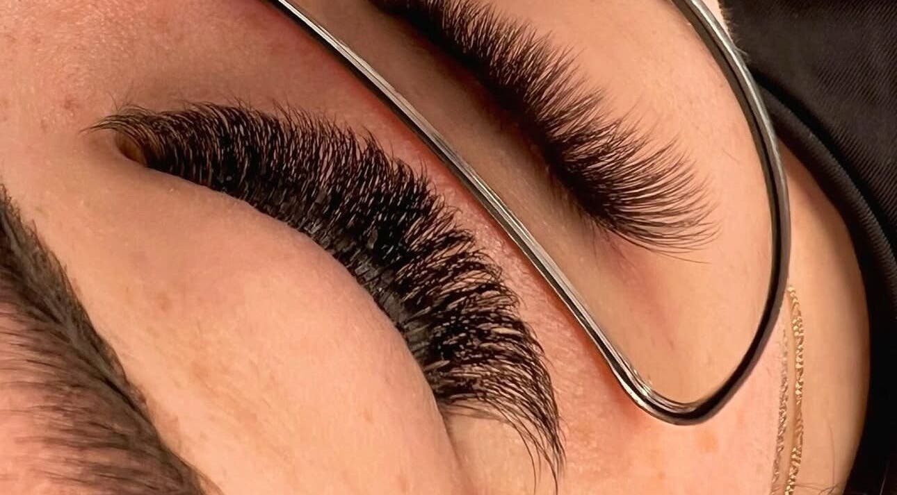 Close-up of eyelash extensions at CLB Studio in Mandurah, Western Australia, AU. Enhance your beauty effortlessly.