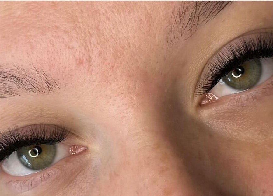 Close-up of expertly applied eyelash extensions at CLB Studio, Mandurah, Western Australia, AU.